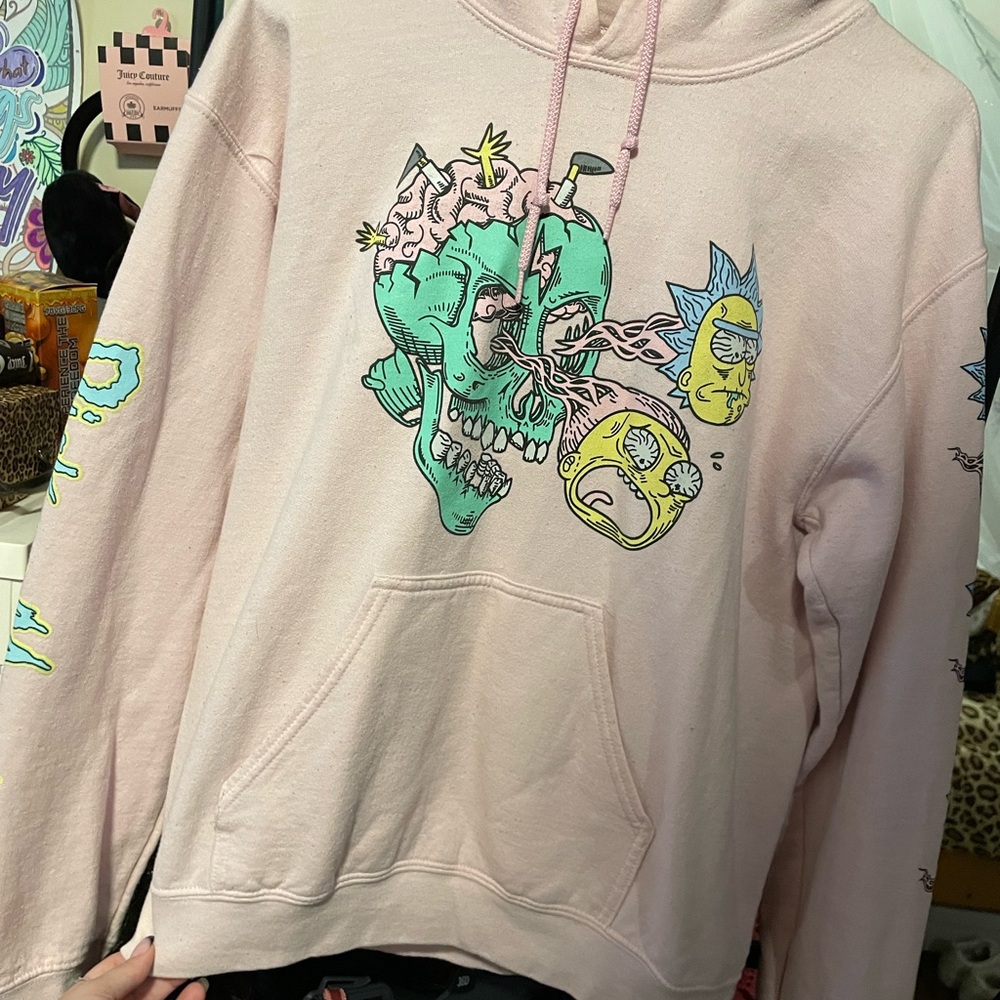 Pink Hoodie with Graphic Design